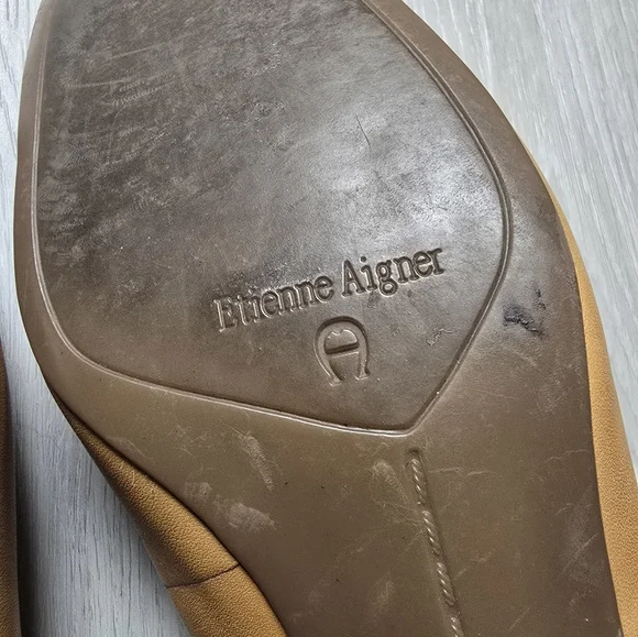 Etienne Aigner Vintage Dress Shoes Mustard Yellow Tan Leather Shoes-Size 8.5 - Picture 13 of 16
